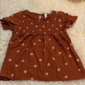 Cat & Jack Brown Floral Kids' Blouse